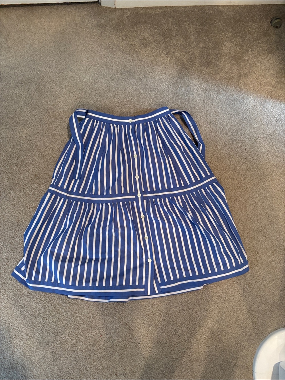 J.Crew Blue and White Striped Button-Front Women’s Skirt brand new no tag